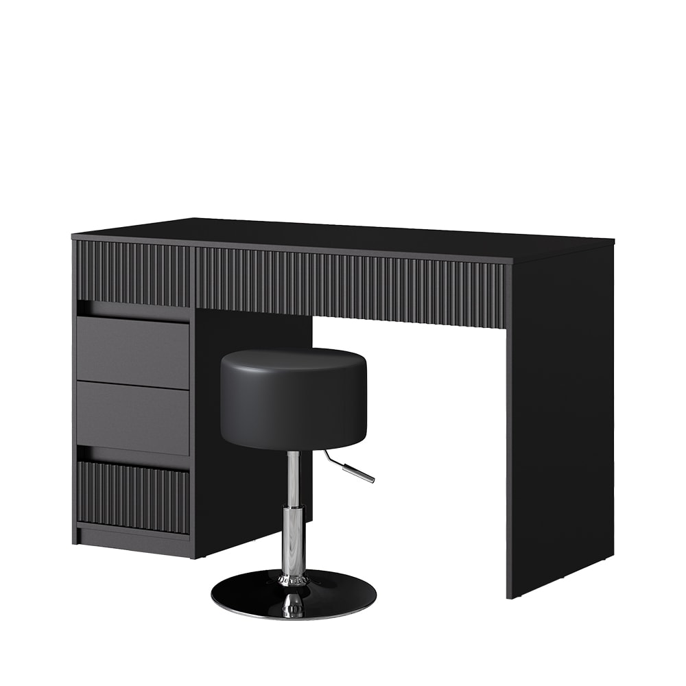 Coiffeuse avec tabouret Noir 120x76cm