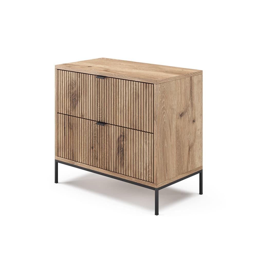 Nachttisch Mit 2 Schubladen, Viking Oak 66 X 60Cm