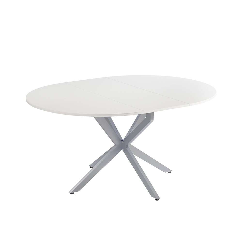 Vicco Esstisch ausziehbar Weiß/Grau 120x76.5cm style modern Weiß Spanplatte