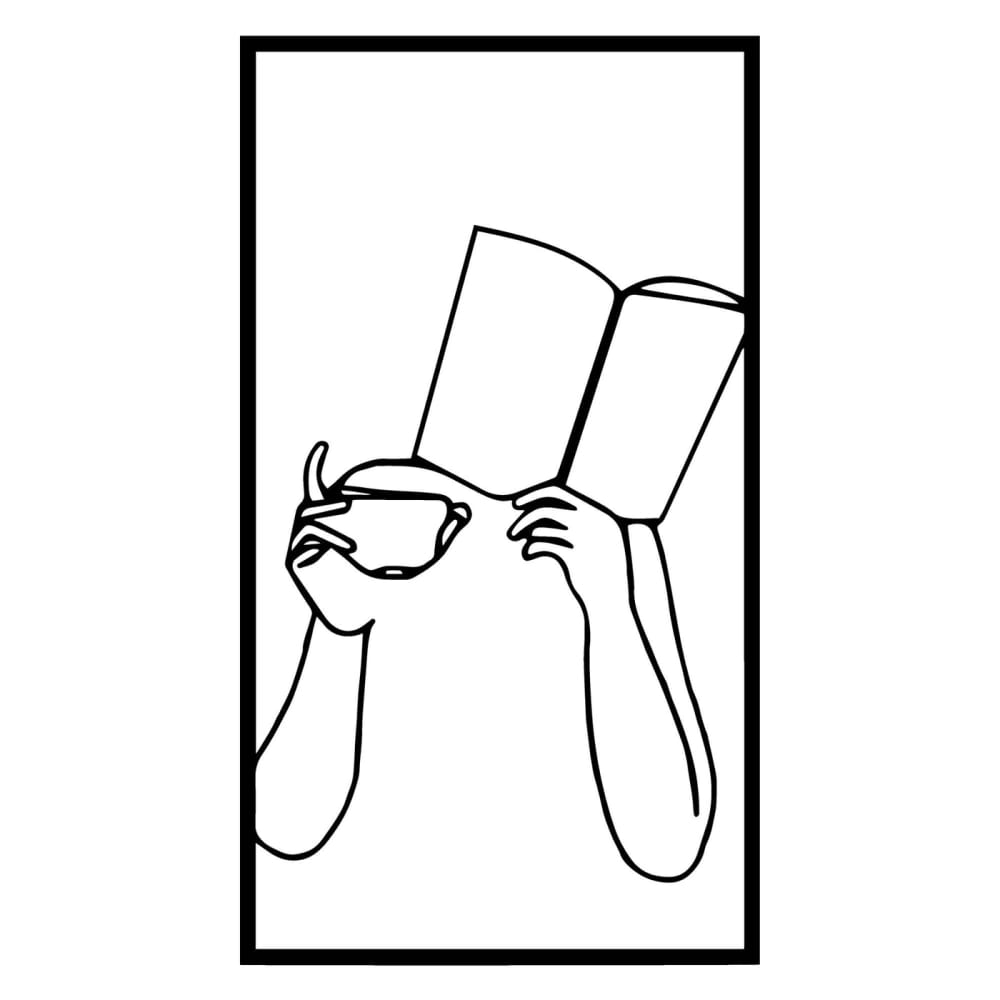 Décoration murale passionné de livre v02 métal noir 33x60 cm