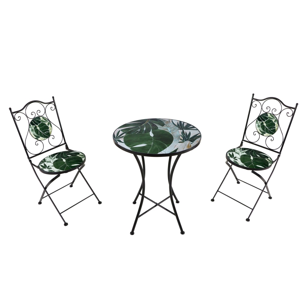 Table bistrot avec 2 chaises, mosaïque, tropical