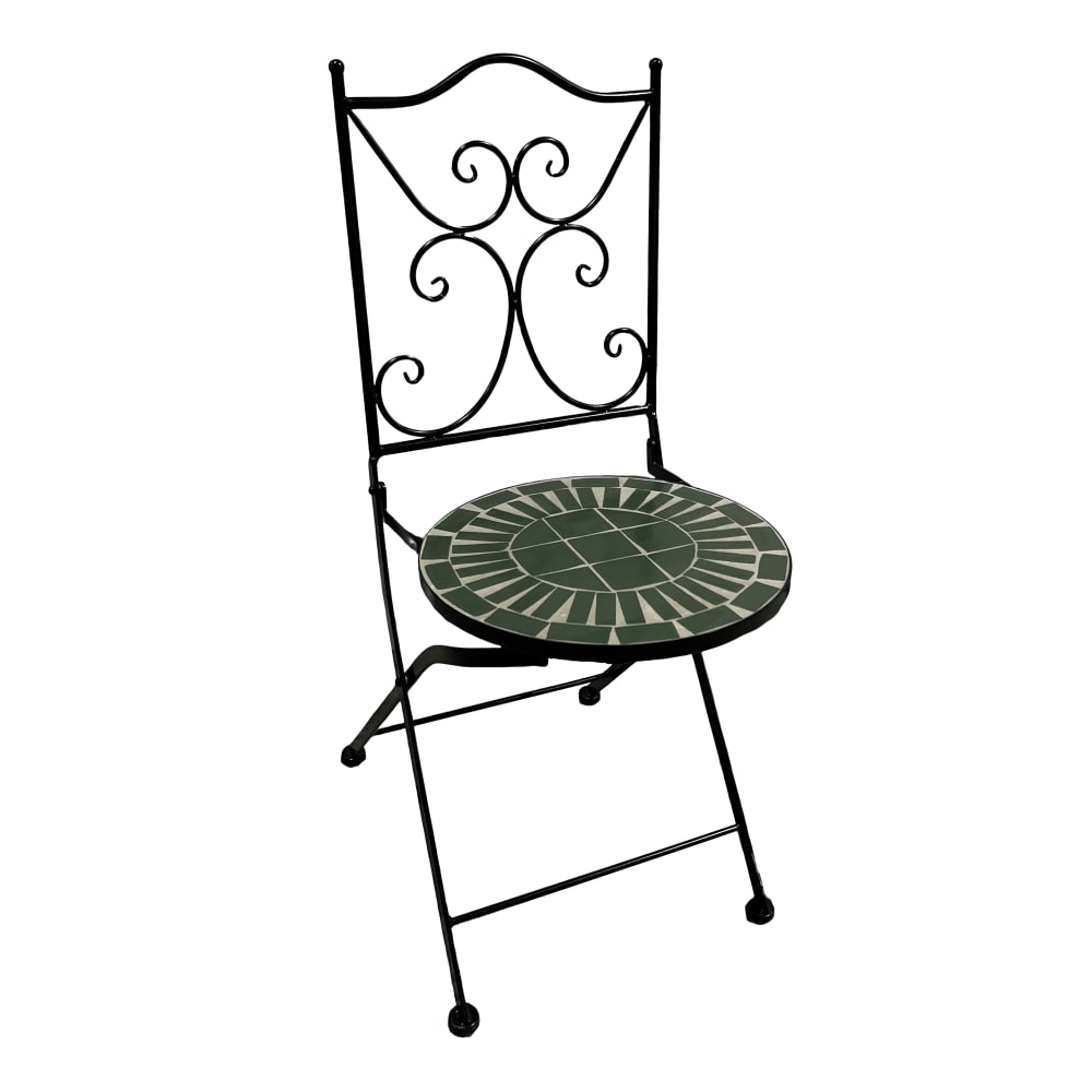 Table bistrot, 2 chaises, mosaïque, vert foncé - Maisons du Monde