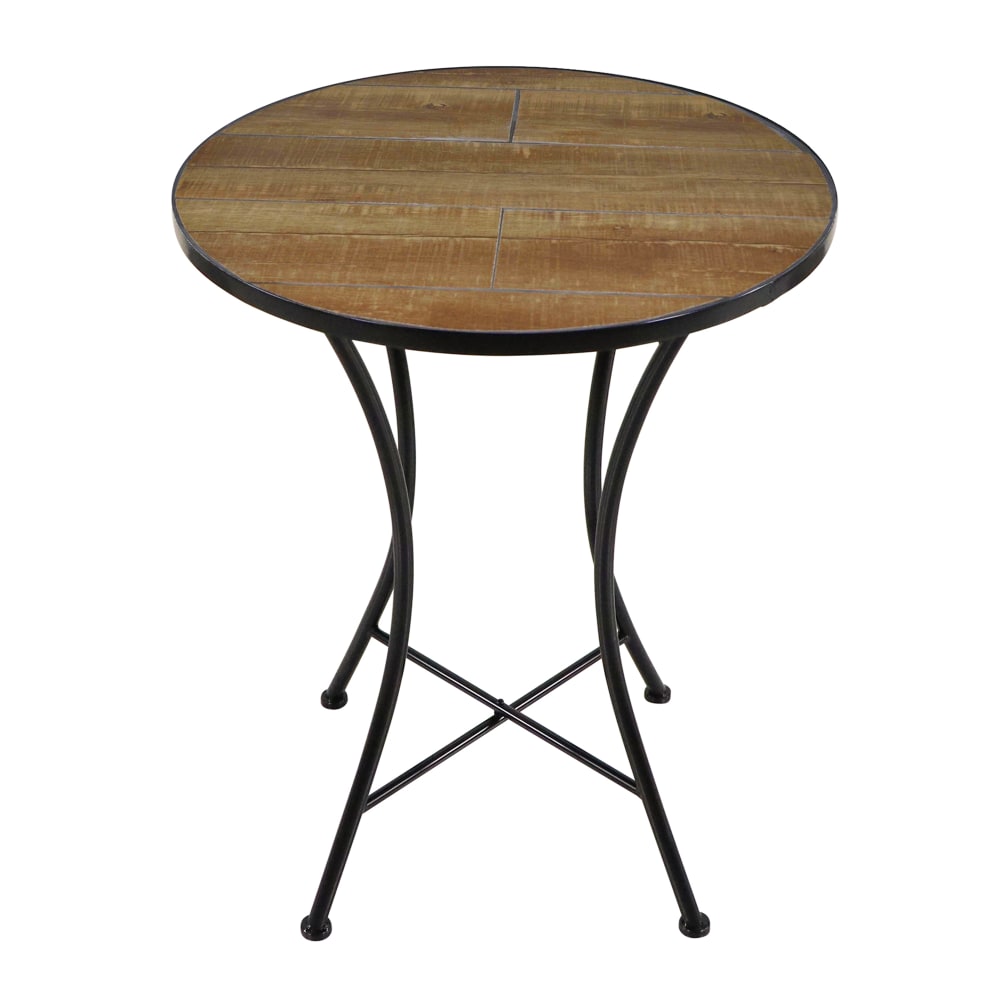 Table bistrot avec 2 chaises, mosaïque, style bois