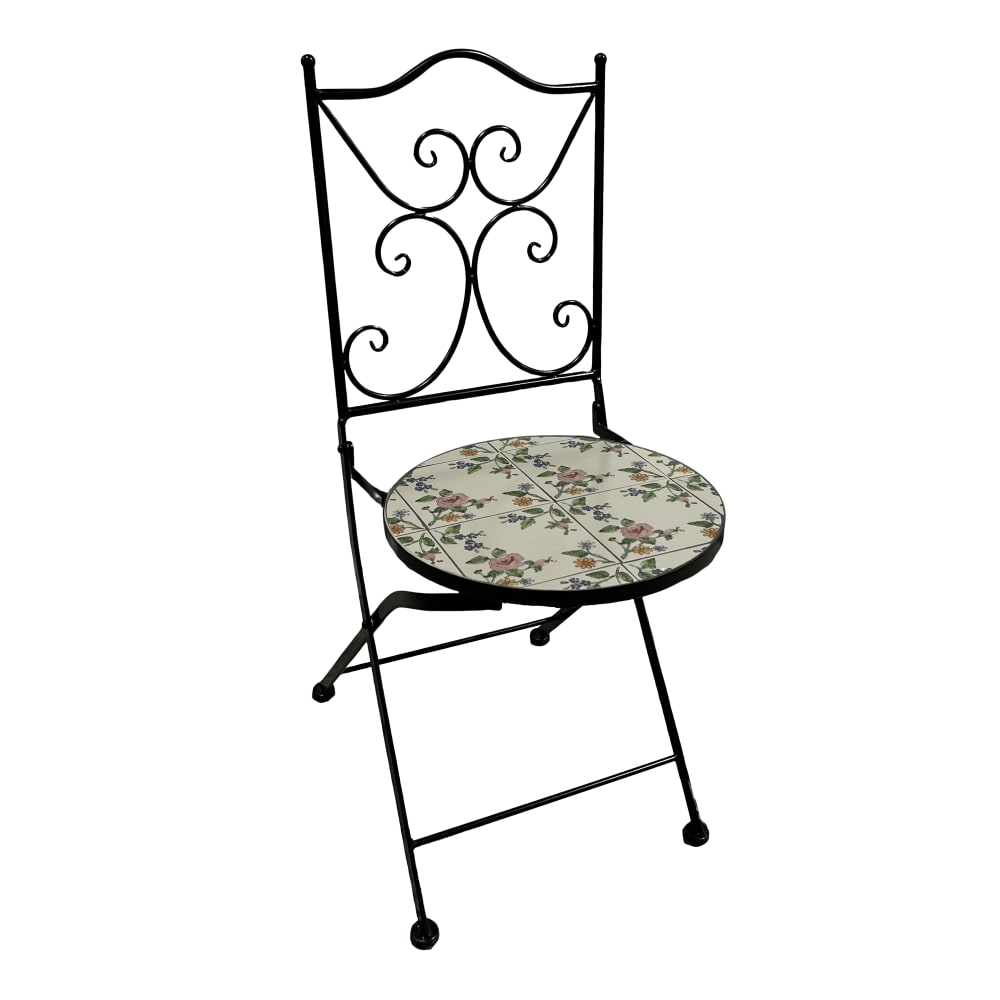 Table bistrot, 2 chaises, mosaïque, design floral - Maisons du Monde