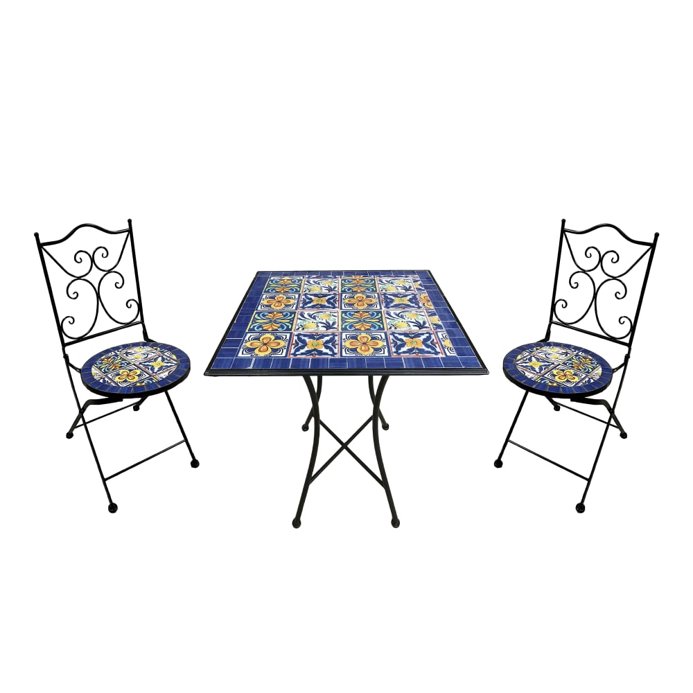 Table bistrot, 2 chaises,