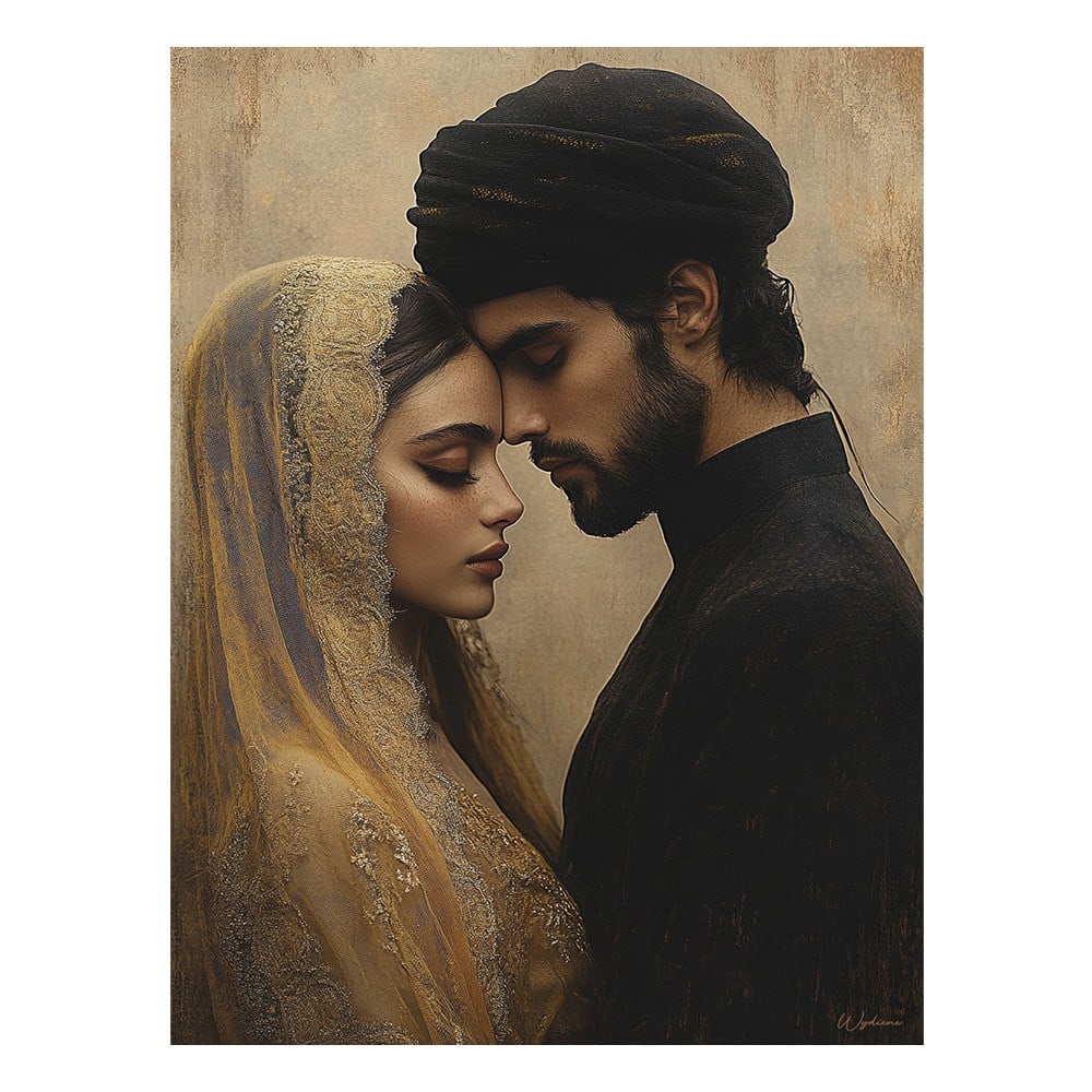 Un Jour Un Désert Gemälde Orientalisches Paar Alu-Dibond 60x80, Mehrfarbig style exotic Mehrfarbig Alu-dibond