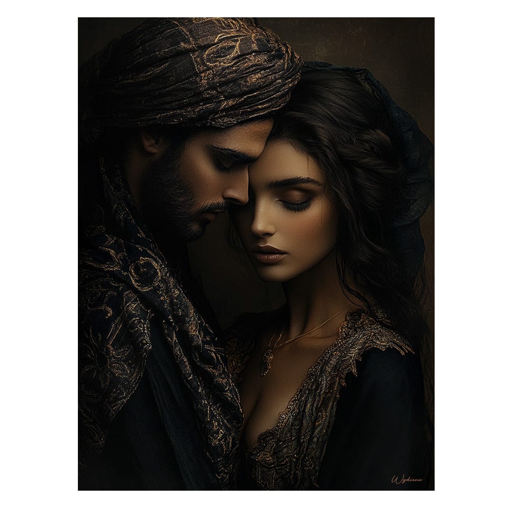 Tableau Couple & fleurs alu dibond 30x40