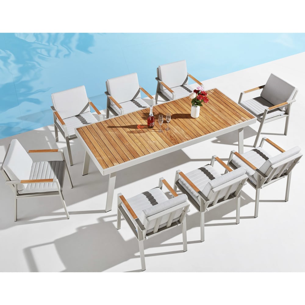 Ensemble repas beige L220 x P90 x H75 cm - Maisons du Monde