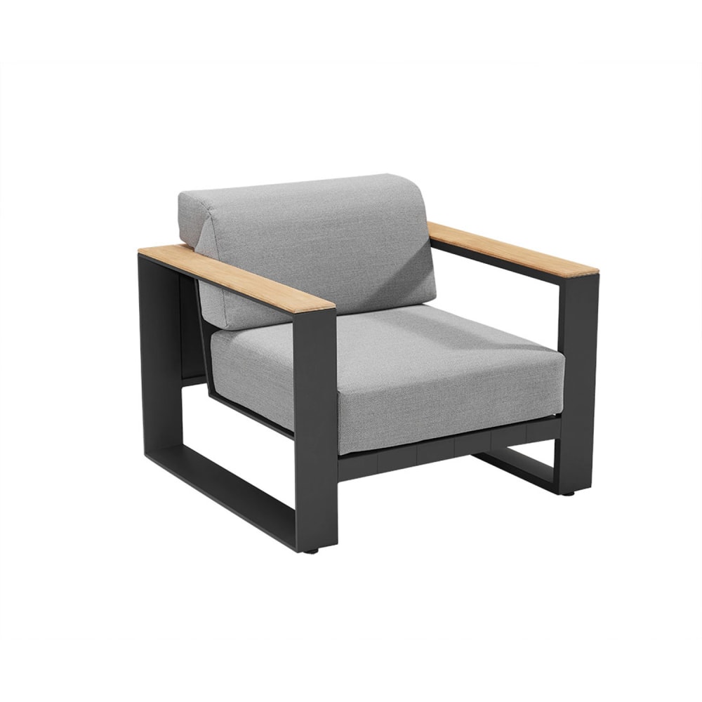 Au jardin de Chloé Fauteuil de jardin gris L88x P84 x H60 cm - Aluminium