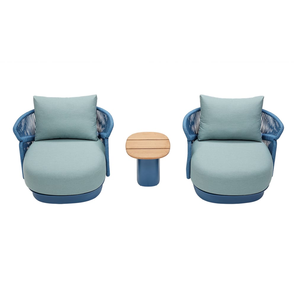 Au jardin de Chloé Duo de fauteuil bleu L97 x P82 x H67.5 cm - Aluminium