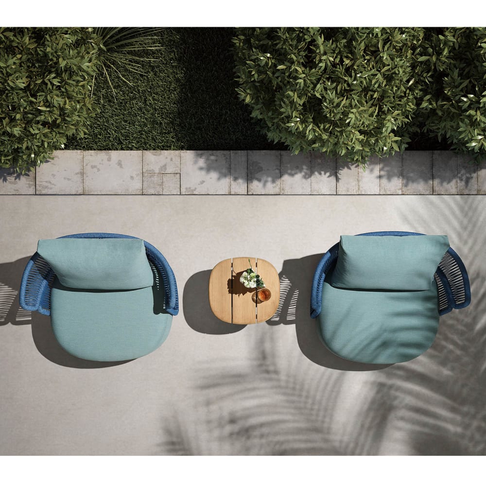 Duo de fauteuil bleu L97 x P82 x H67.5 cm - Maisons du Monde
