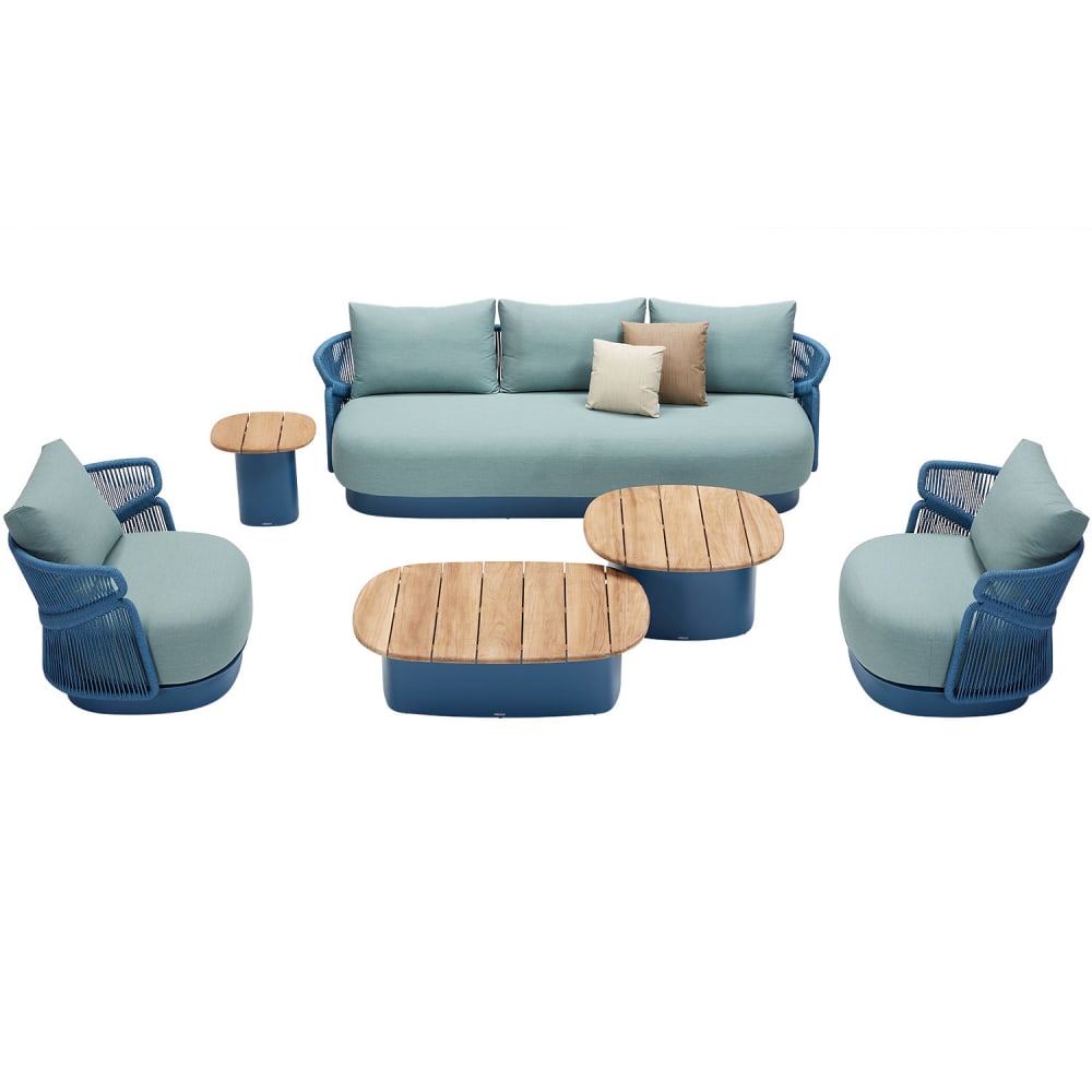 Au jardin de Chloé Salon de jardin bleu L238 x P82 x H67.5 cm - Aluminium