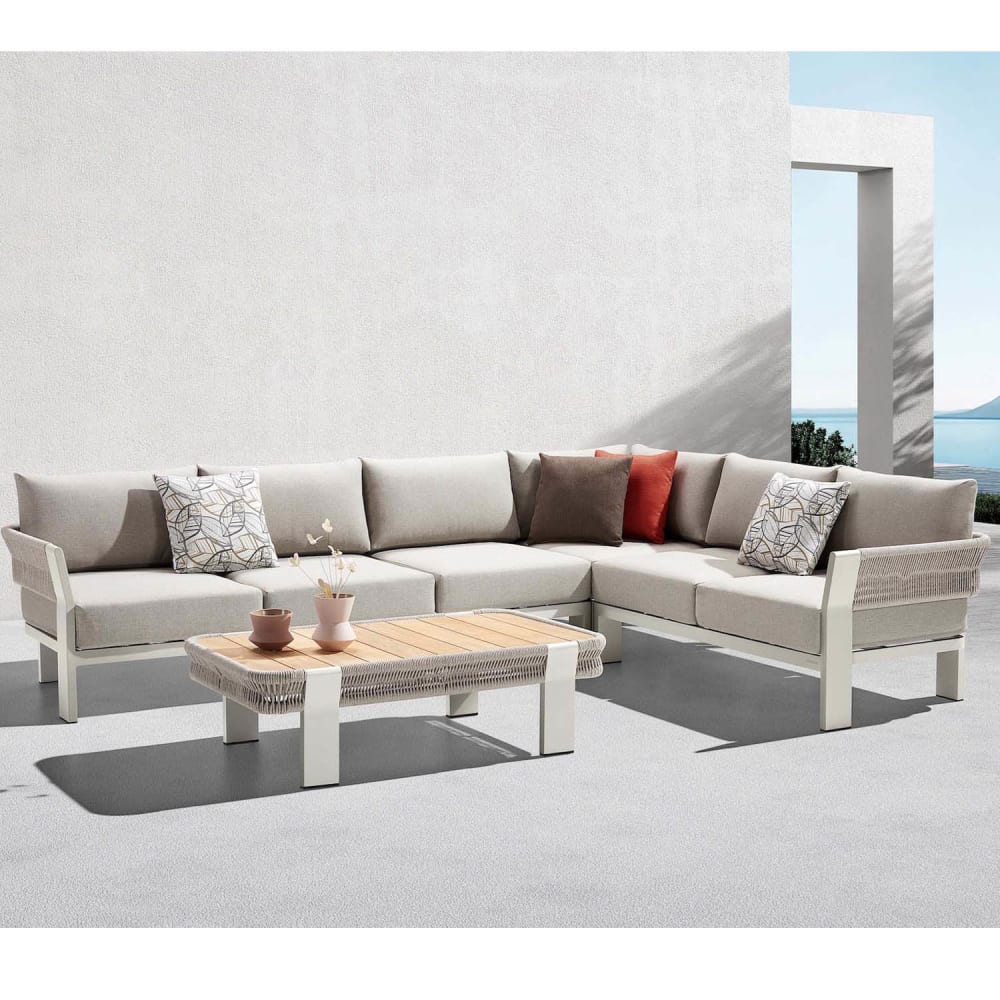 Salon de jardin beige L287 x P76.5 x H60 cm - Maisons du Monde
