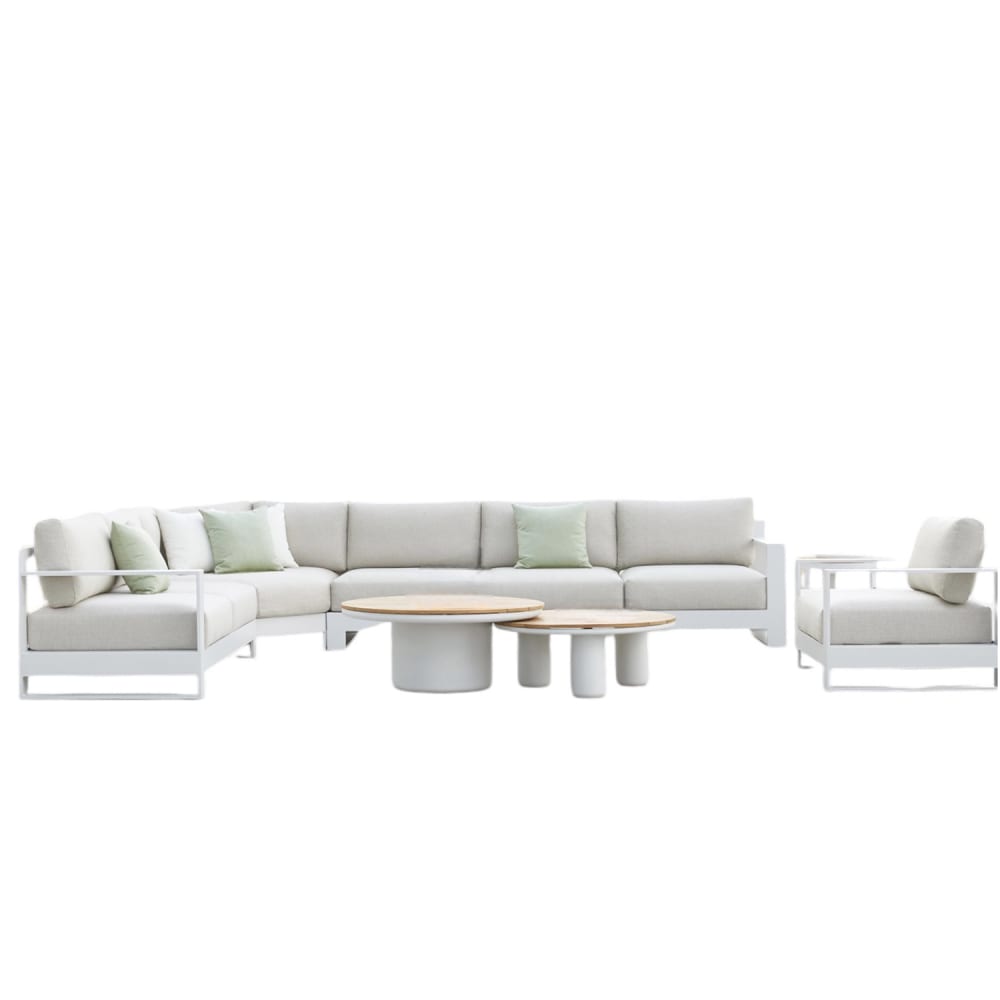 Salon d'angle blanc L355 x P98 x H65 cm