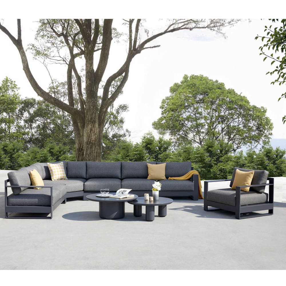 Salon d'angle noir L355 x P98 x H65 cm - Maisons du Monde