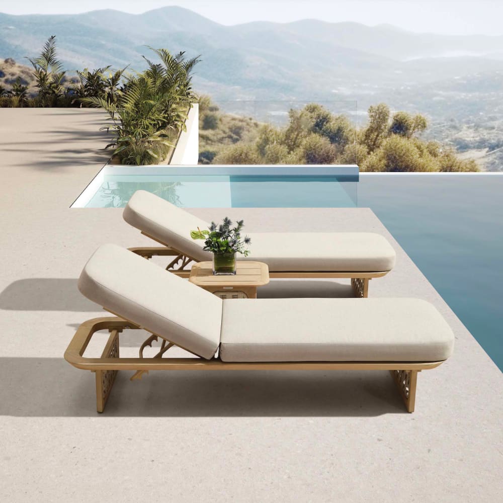 Duo bain de soleil en teck massif et corde tressée - Maisons du Monde