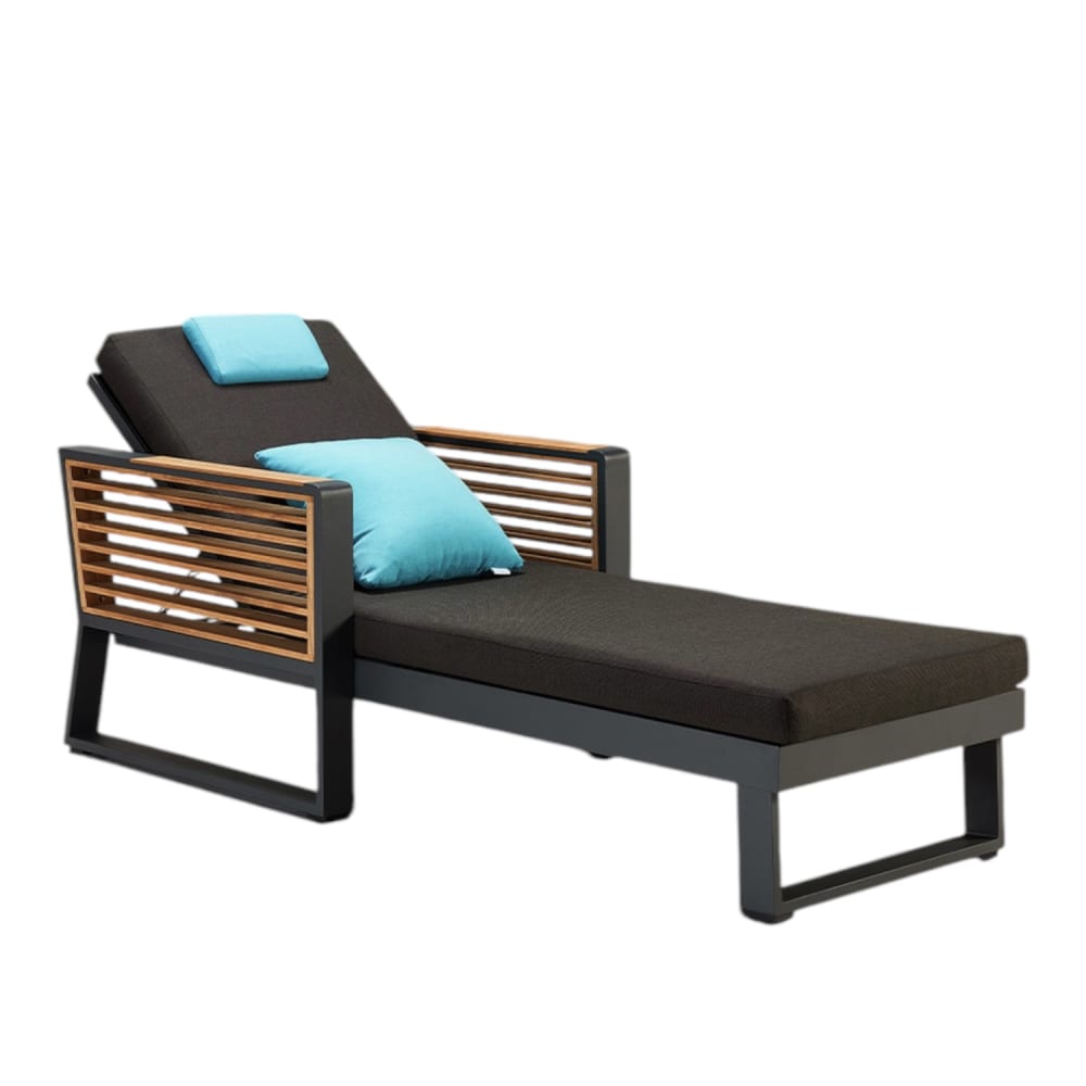 Bain de soleil en aluminium et en teck luxe