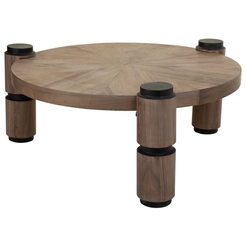 mesa de centro de madera y metal marron d110x46