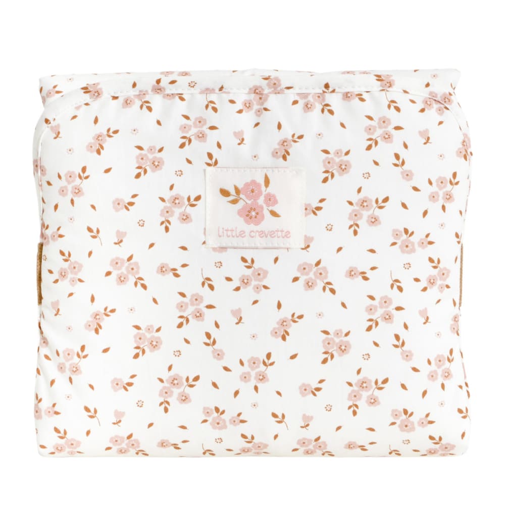 Tapis à langer de voyage imperméable coton bio* fleurs