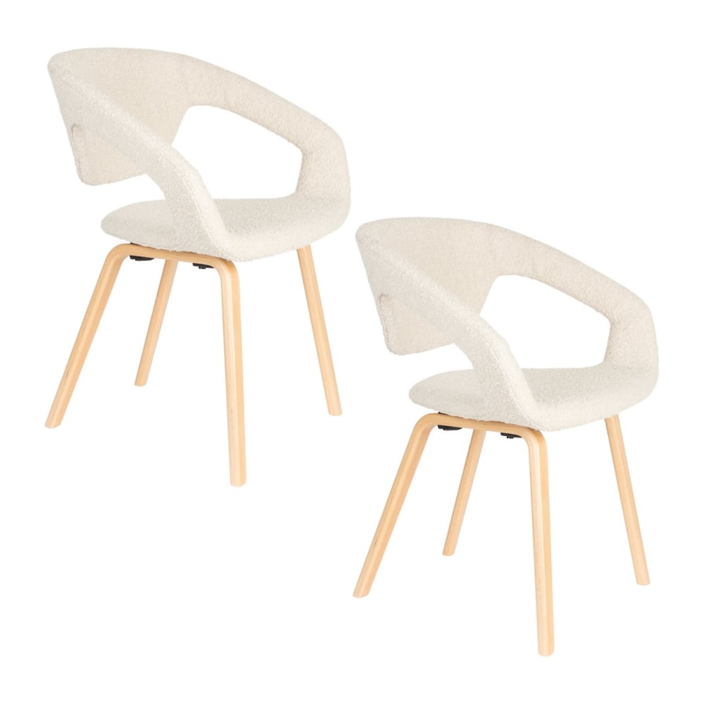 Lot de 2 chaises en tissu bouclé