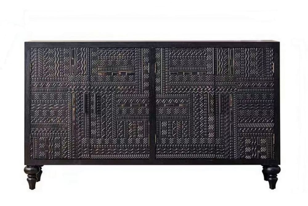 Buffet de rangement en bois noir