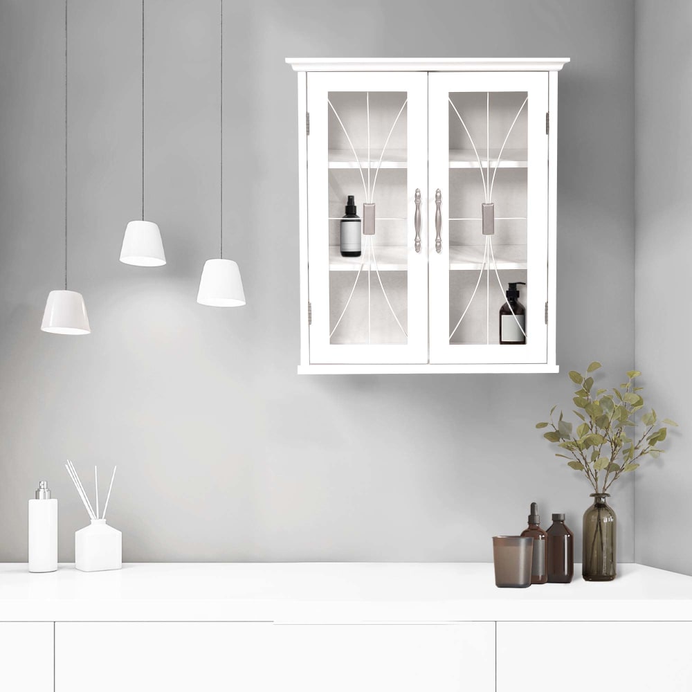 Armoire murale 2 portes en bois, blanche - Maisons du Monde