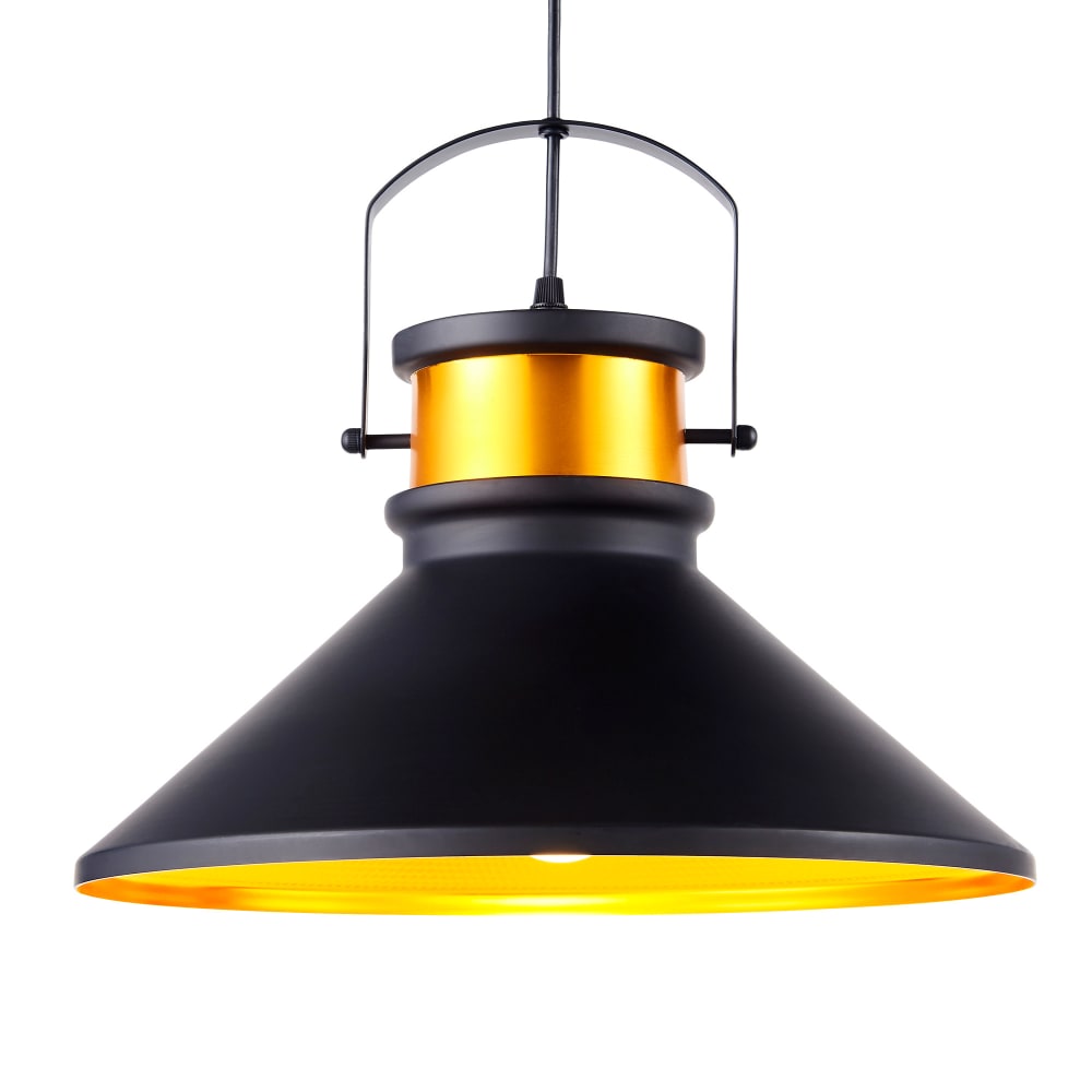 Teamson Hängelampe im Vintage-Stil mit schwarz-goldenem Metallschirm ø36cm - Metall