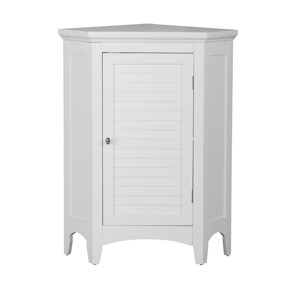 TEAMSON Glancy Eckschrank von Teamson Home mit weißem Finish, Shaker-Beinen und Lamellentür. Ideal für Bad, Küche oder Waschküche. Weiß