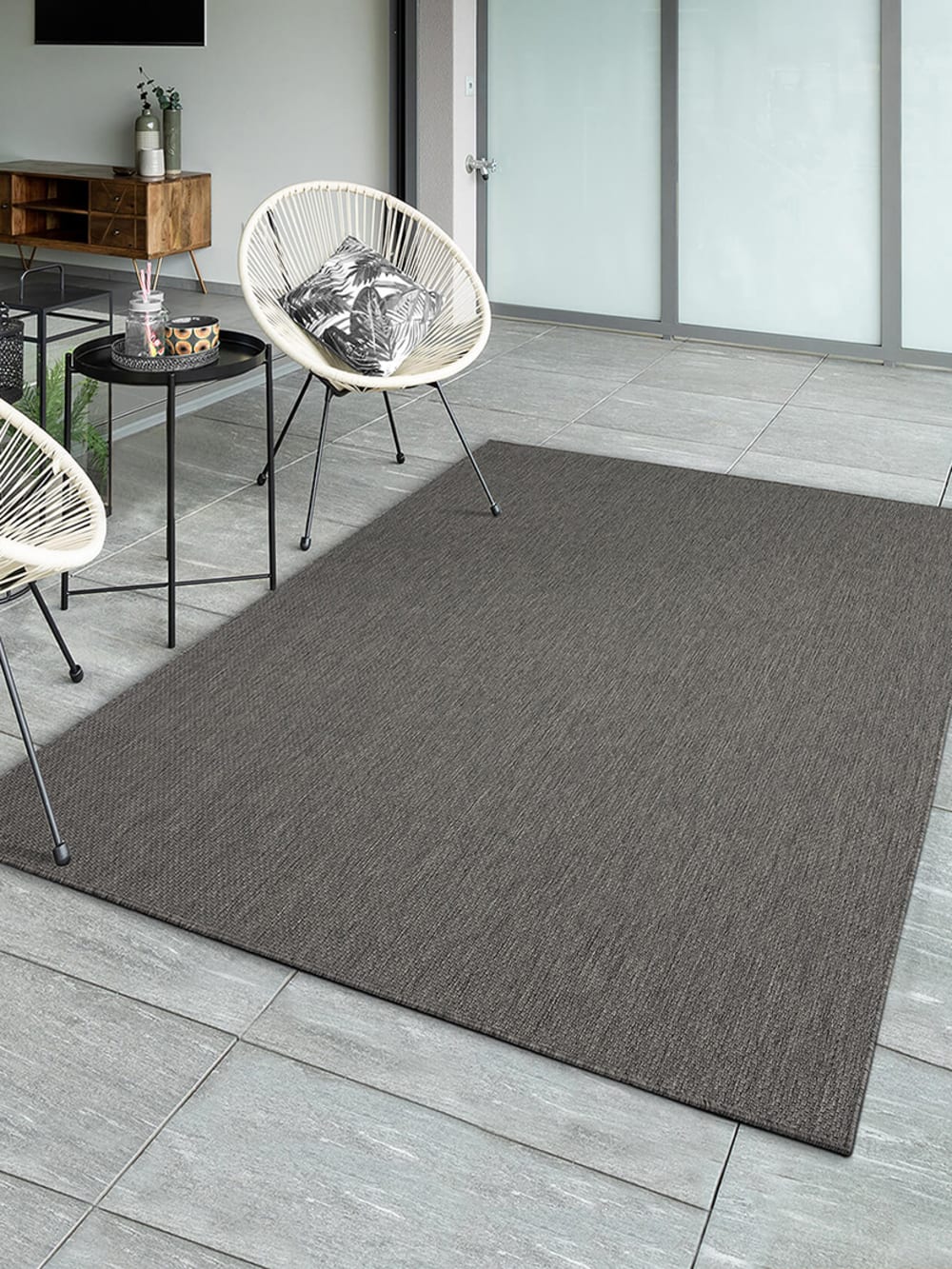 Tapis durable intérieur extérieur, antracita, 80 x 200 cm — vue 4