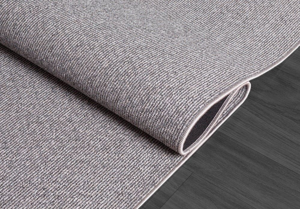 Tapis résistant poil ras feutre, gris, 80 cm rond — vue 4