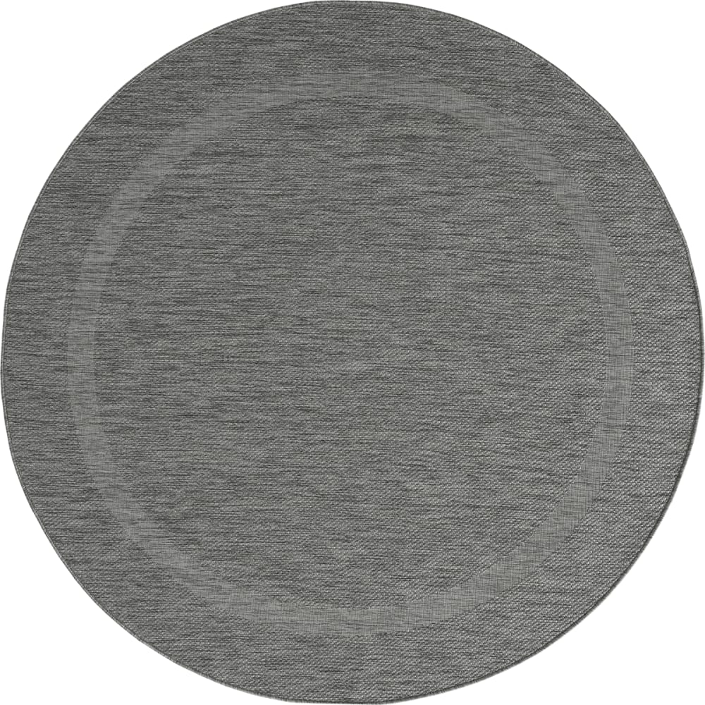 Tapis durable intérieur extérieur, anthracite, 160 cm rond