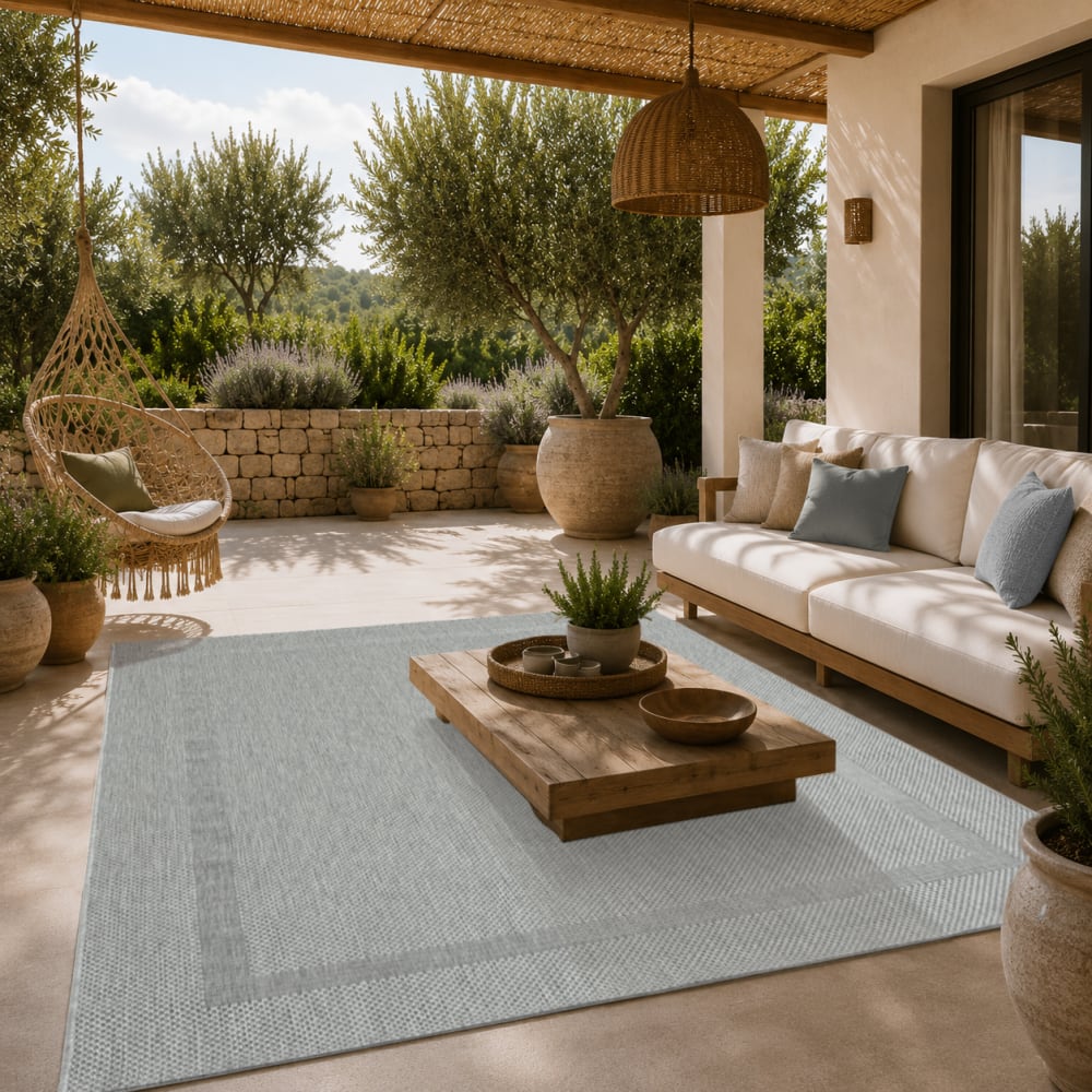 The carpet Robuster In- & Outdoor Teppich, Grau, 80 x 150 cm style modern Grau Pp - Polypropylen