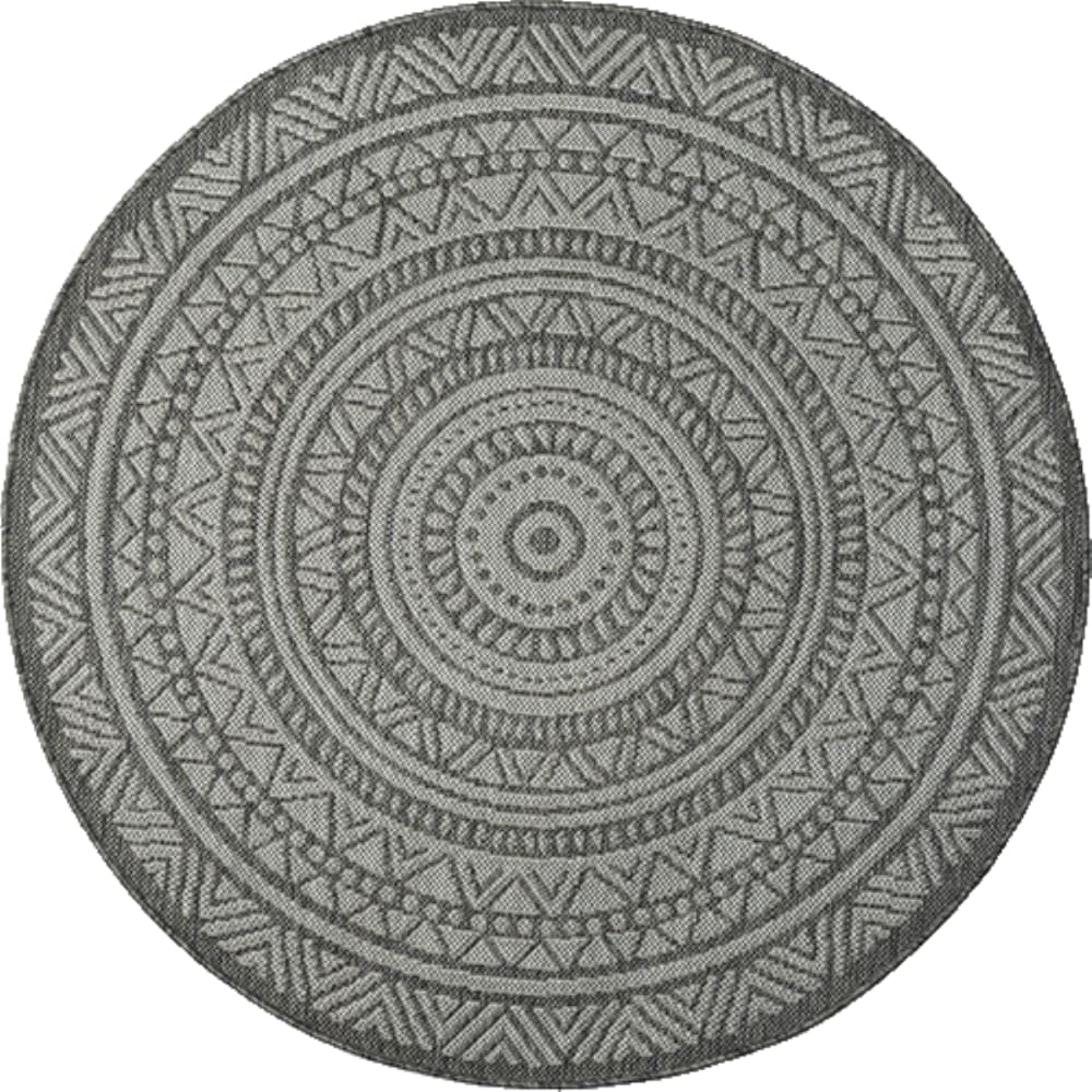 Tapis Mistra exterieur moderne design, Anthracite, 120 cm Rond