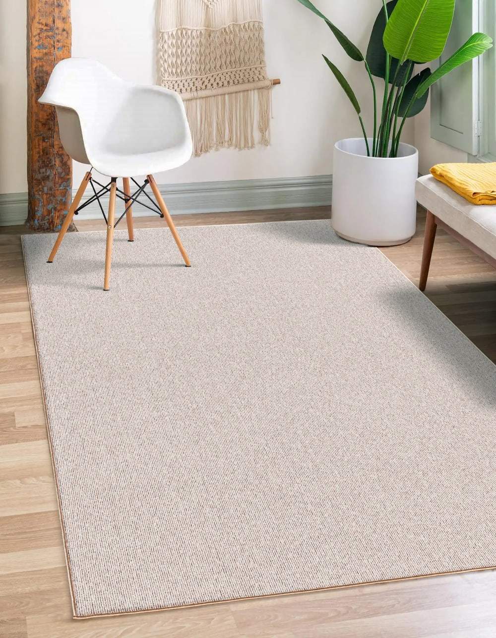 Tapis résistant poil ras feutre, beige, 160 x 230 cm — vue 3