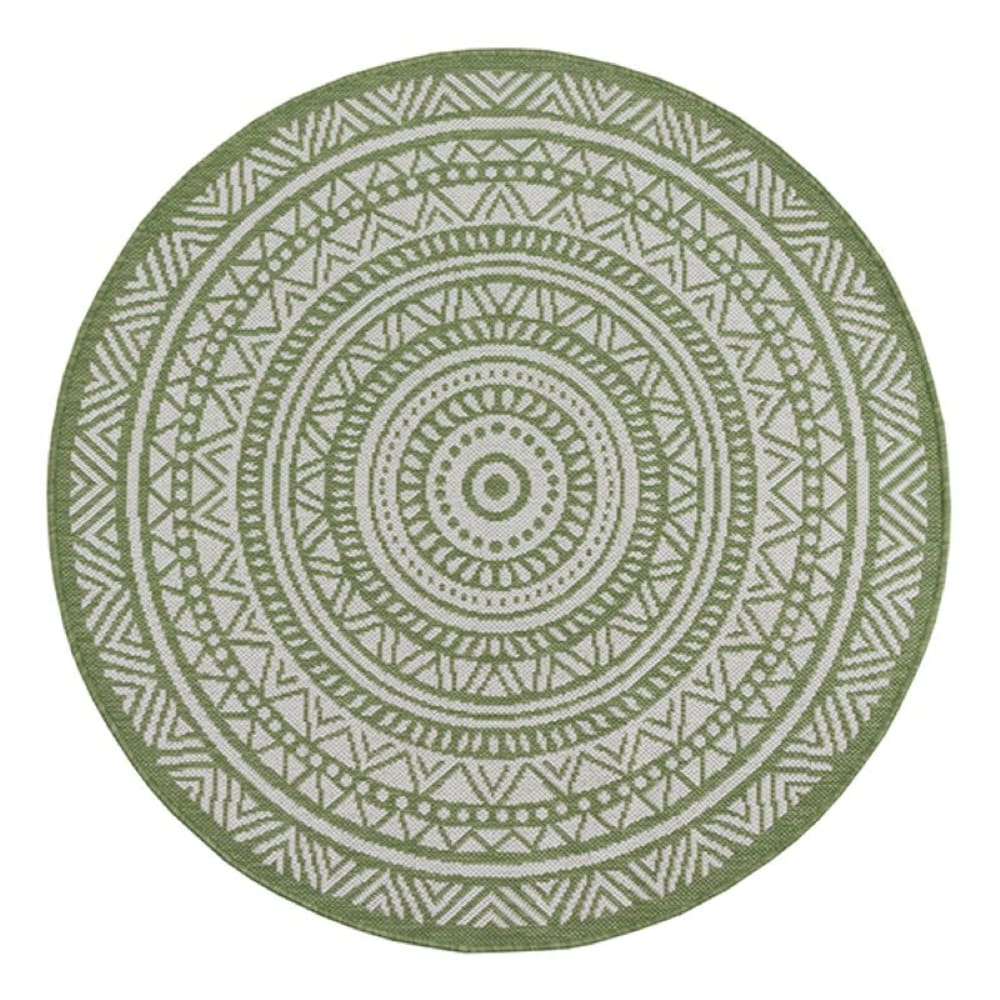 Tapis durable intérieur extérieur, vert, 120 cm, rond
