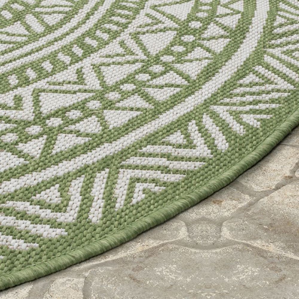 Tapis durable intérieur extérieur, vert, 120 cm, rond — vue 4