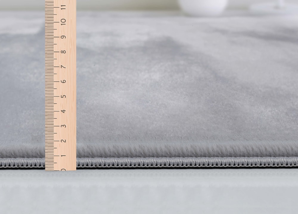 Moderner Fell Teppich, Grau, 200 cm, Rund - Maisons Du Monde