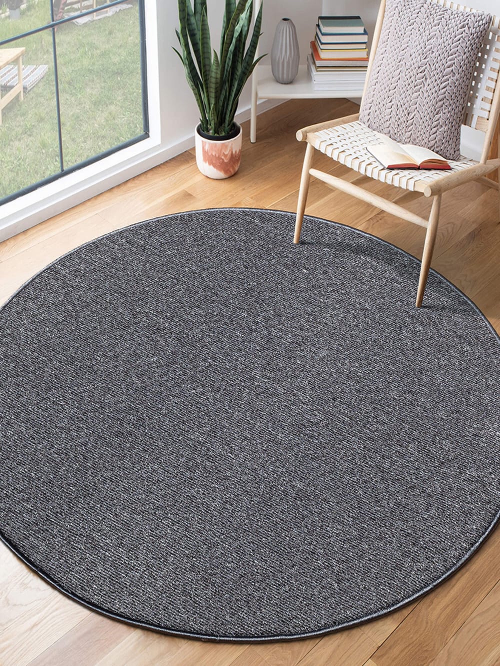 Tapis résistant feutre, anthracite, 133 cm rond — vue 3