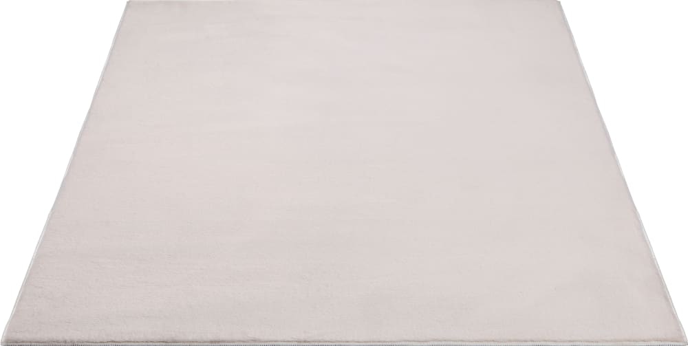 Tapis poils courts en peau synthétique uni, beige, 140 x 200 cm