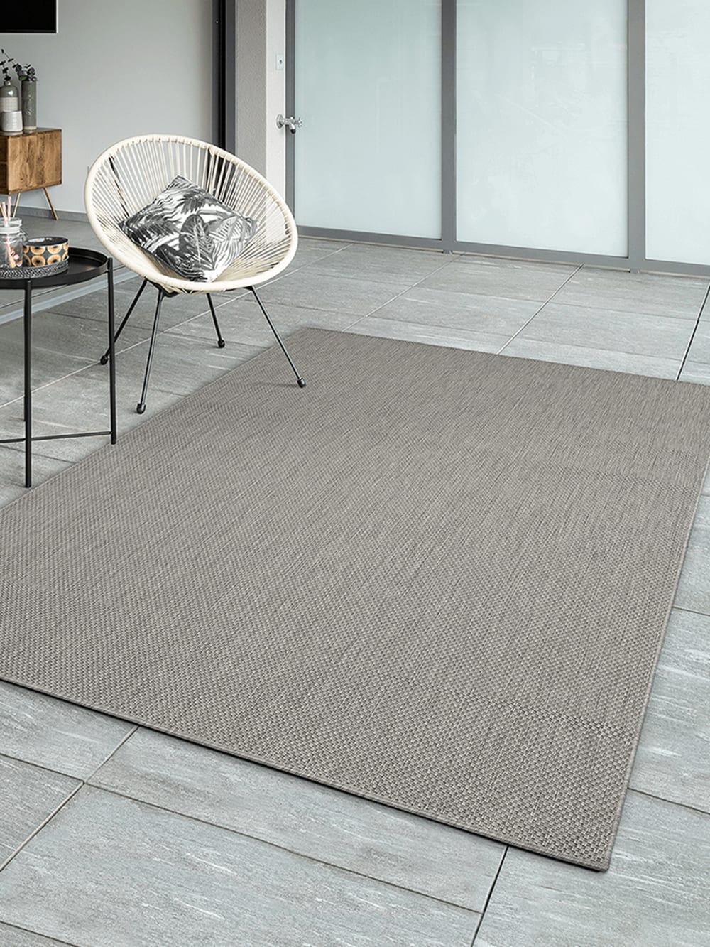 Tapis durable intérieur extérieur, gris, 80 x 200 cm — vue 4