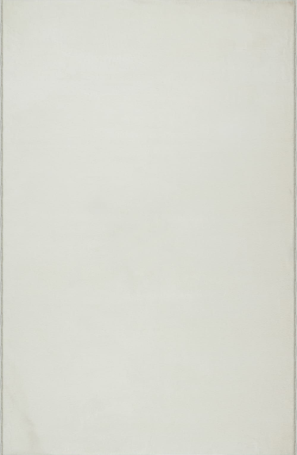 Tapis poils courts en peau synthétique uni, crème, 70 x 140 cm