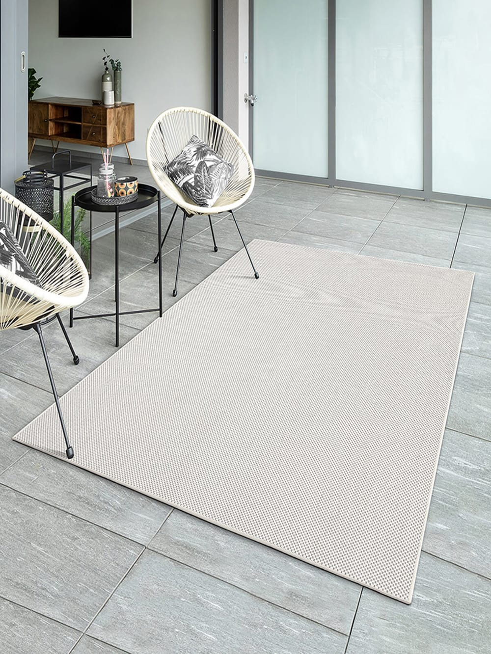 Tapis durable intérieur extérieur, crème, 80 x 200 cm — vue 4