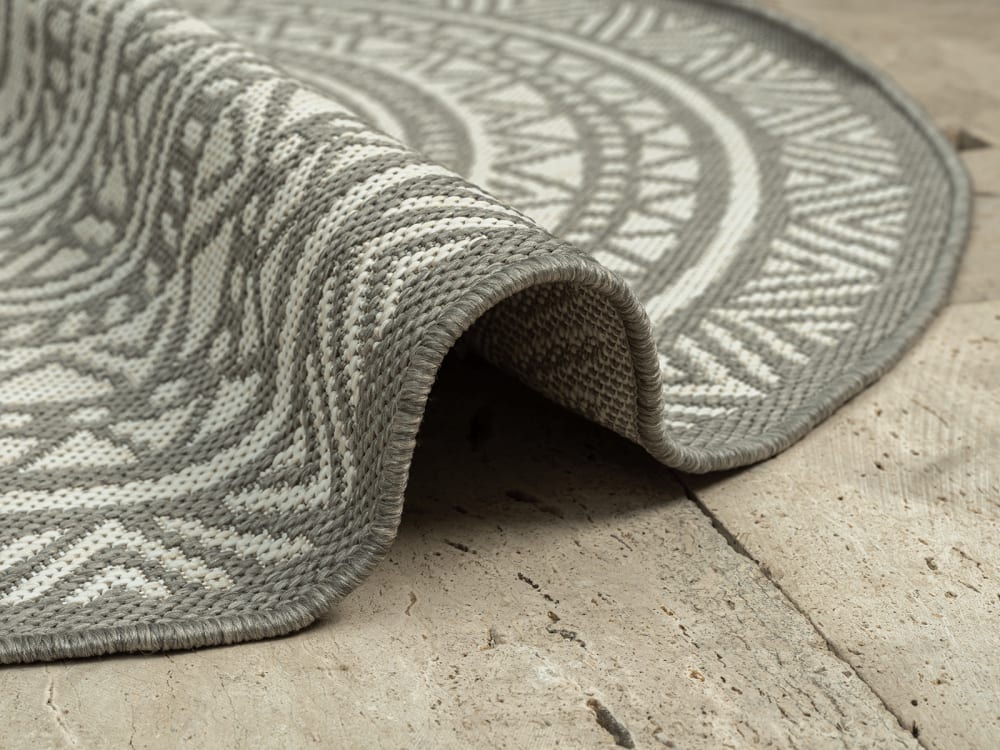 Tapis durable intérieur extérieur, gris, 120 cm, rond — vue 4