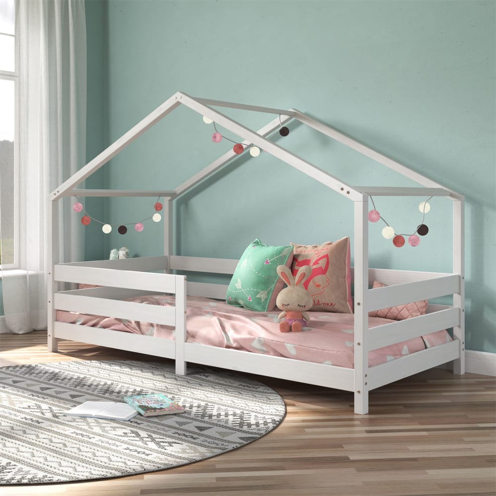 Hausbett mit Rausfallschutz 90x200 cm, weiß - Maisons Du Monde
