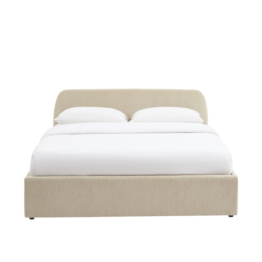 Lit coffre  tissu chenille