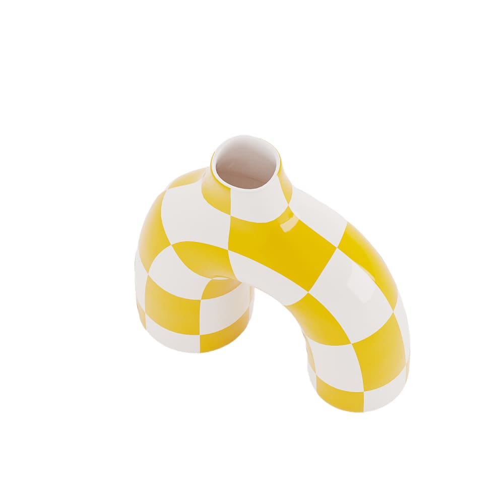 Vase art moderne à damier — vue 3