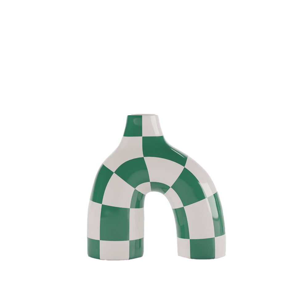 Vase art moderne à damier