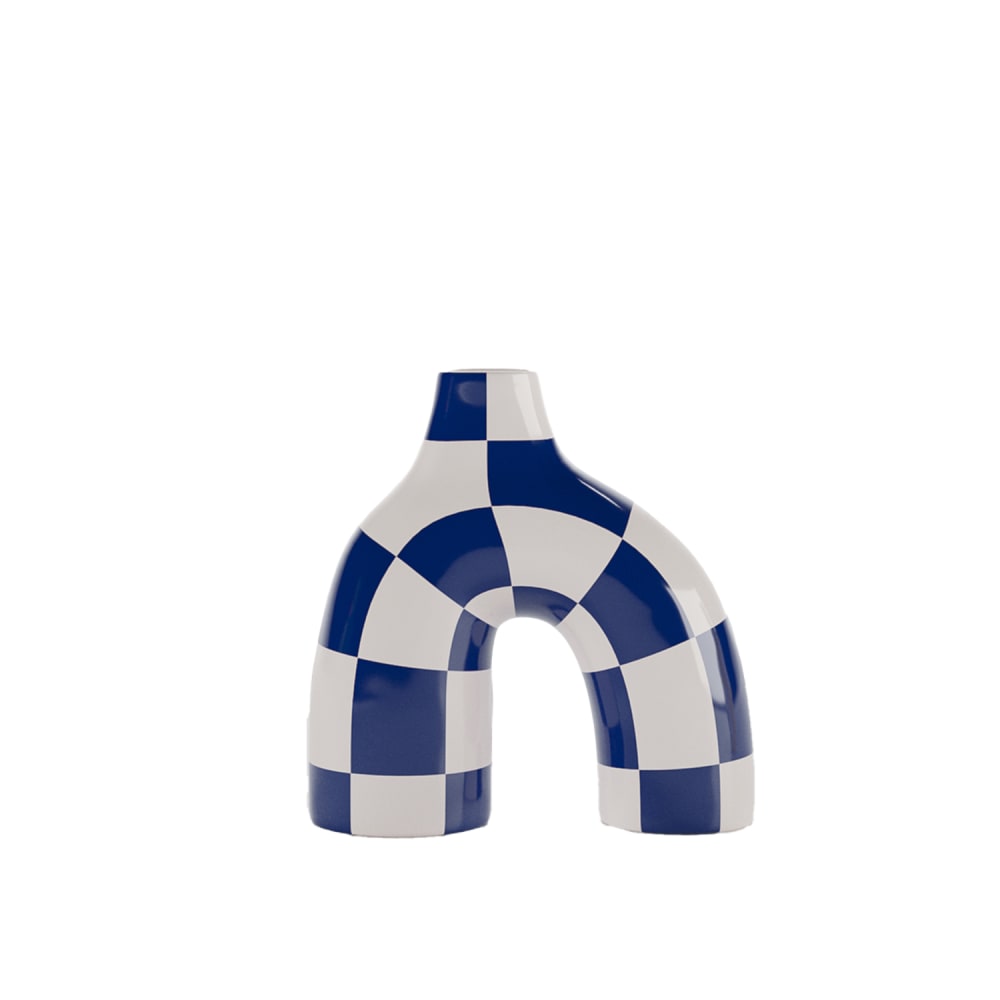 Vase art moderne à damier