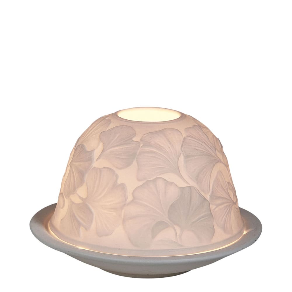 Photophore lithophanie feuillage en biscuit de porcelaine — vue 4