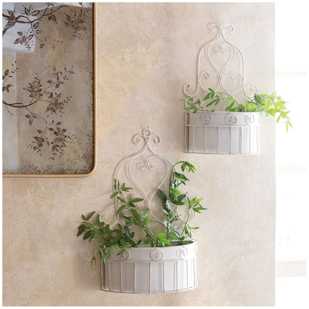 Set de 2 supports muraux pour plantes en métal